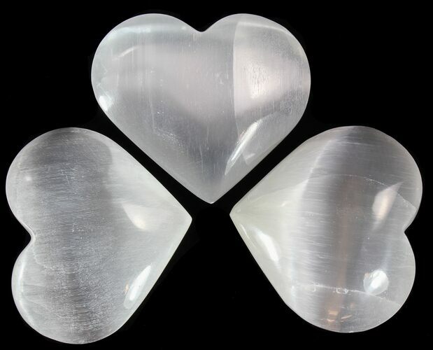 2" Polished Selenite Hearts  - Photo 1